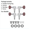 Ukulele String Tuning Pegs 2L2R Silver Enclosed Locking Tuners Red Round Machine Heads For Ukulele