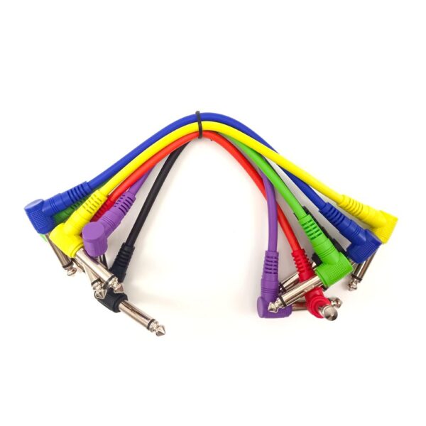 6Pcs/set Guitar Patch Cables Colorful Guitar cable for Guitar Effect Pedal 6.35 Angled Plug Low noise shielded Effect Pedal Cord Effect extension cable