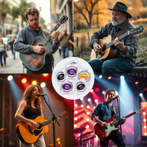 6Pcs/Set Acoustic Guitar String Set Brass String For Guitar with 3 in 1 winder cutter Pin puller