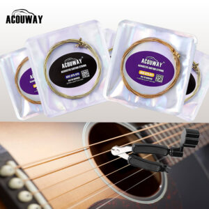 6Pcs/Set Acoustic Guitar String Set Brass String For Guitar with 3 in 1 winder cutter Pin puller